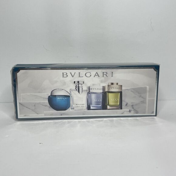 BVLAGRI Men 4 Pc Travel Gift Set Aqva, Glacial Essence, Wood Essence, Pour Homme - Picture 2 of 6